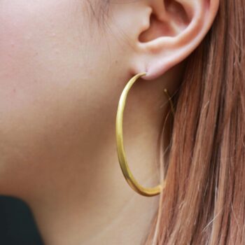 Big Silver Chenier Hoop Earrings
