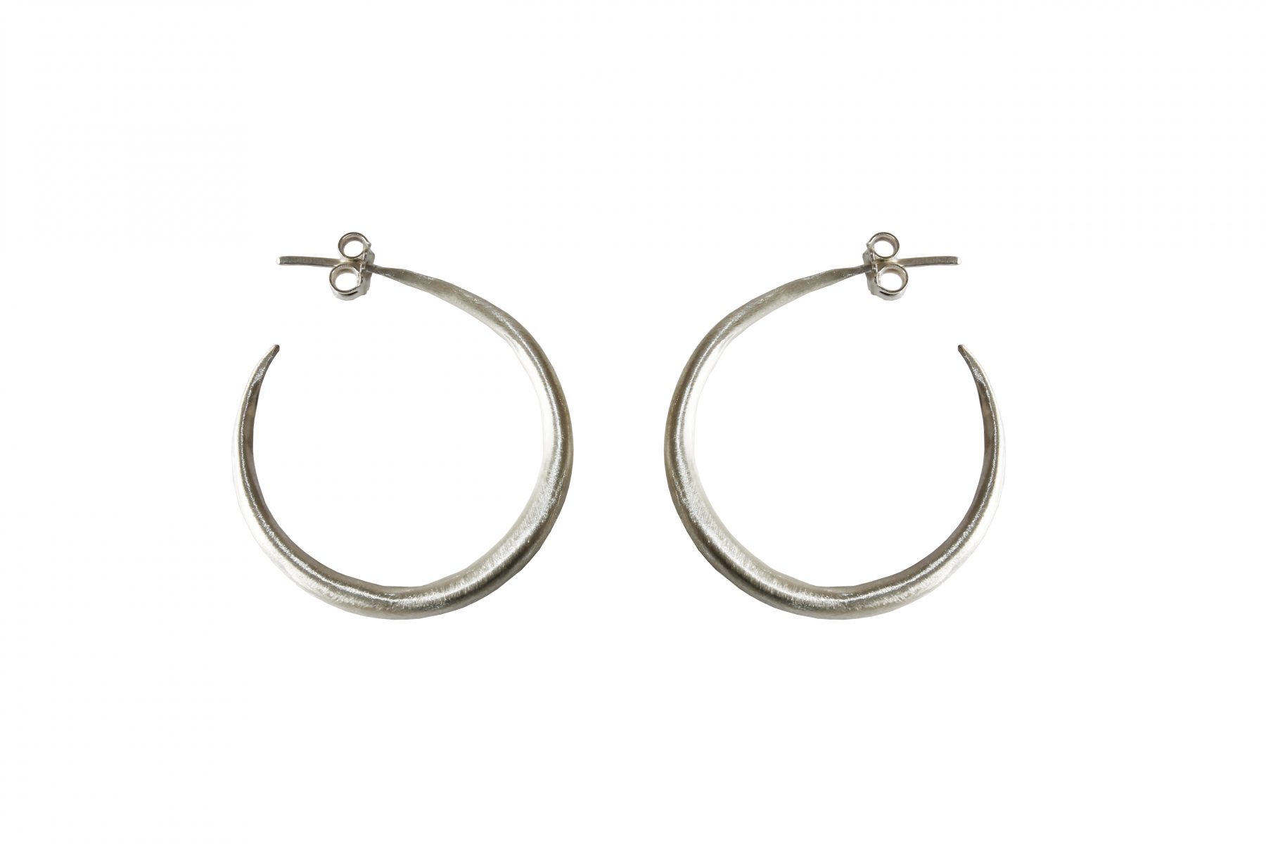 Medium Silver Chenier Hoop Earrings