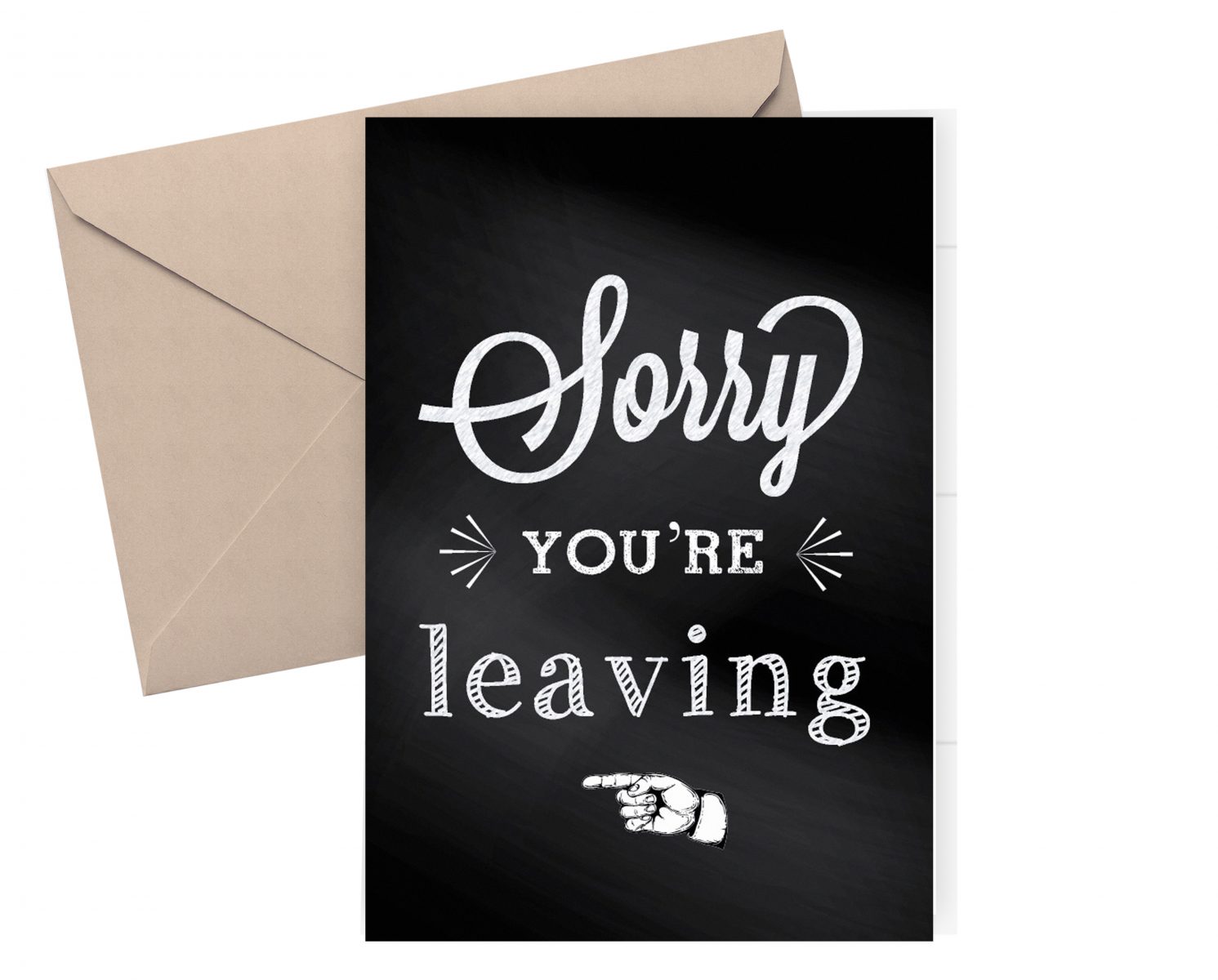 "Sorry You're Leaving" Chalkboard Leaving Card