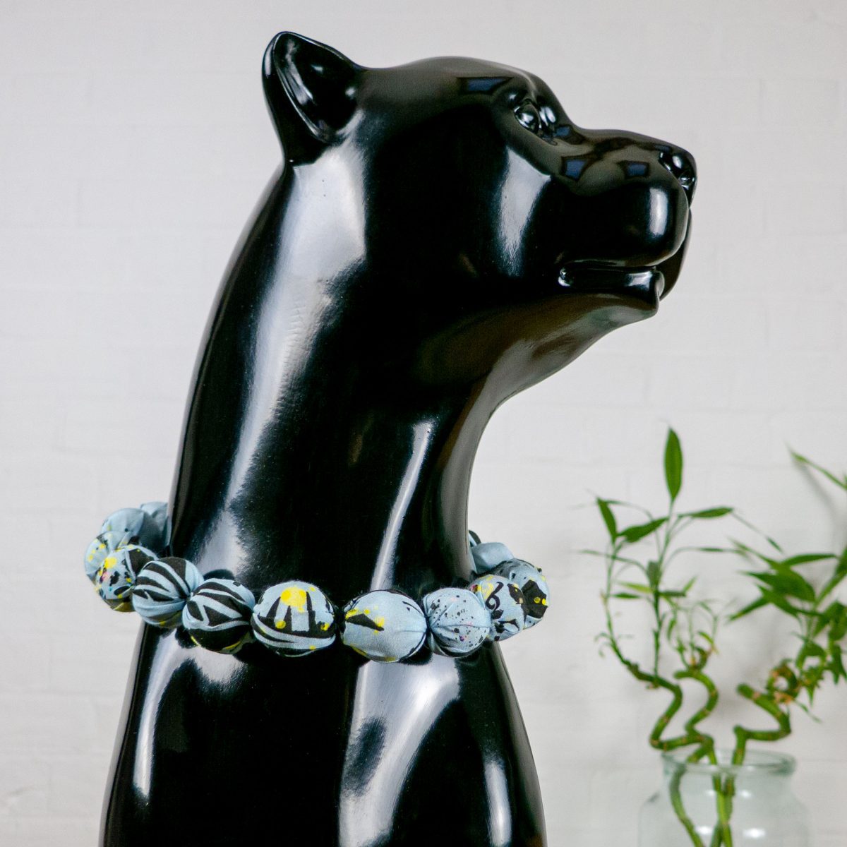 Chunky, Fabric Covered, Bead Necklace 'Wild Meadow'