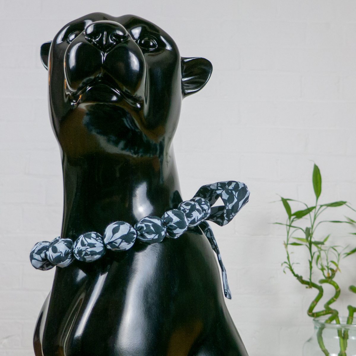 Chunky, Fabric Covered, Bead Necklace 'Anna'