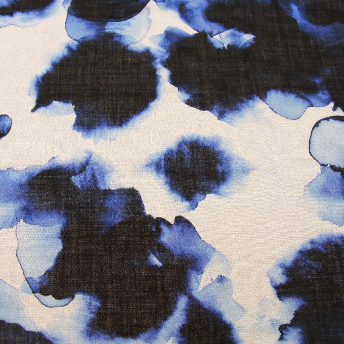 Large wool scarf - abstract inky blue spots in navy - 'Blurred Shadows'