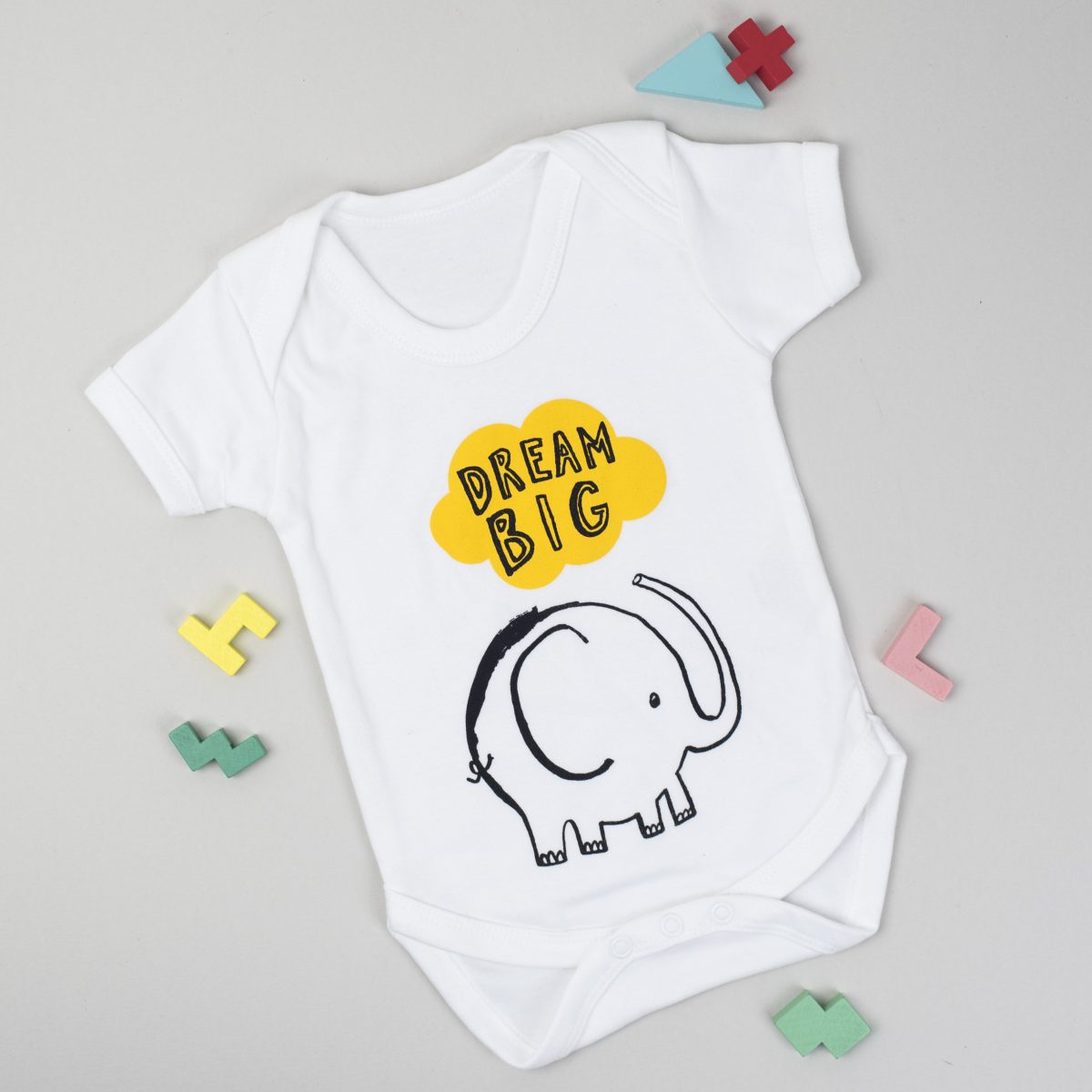 Dream Big Babygrow yellow