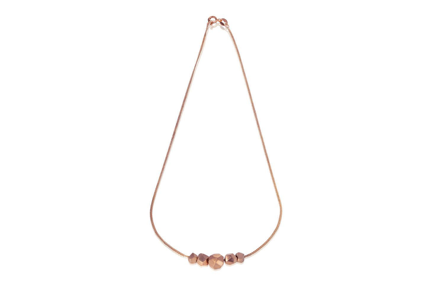 Rose Gold Multi Nugget Necklace