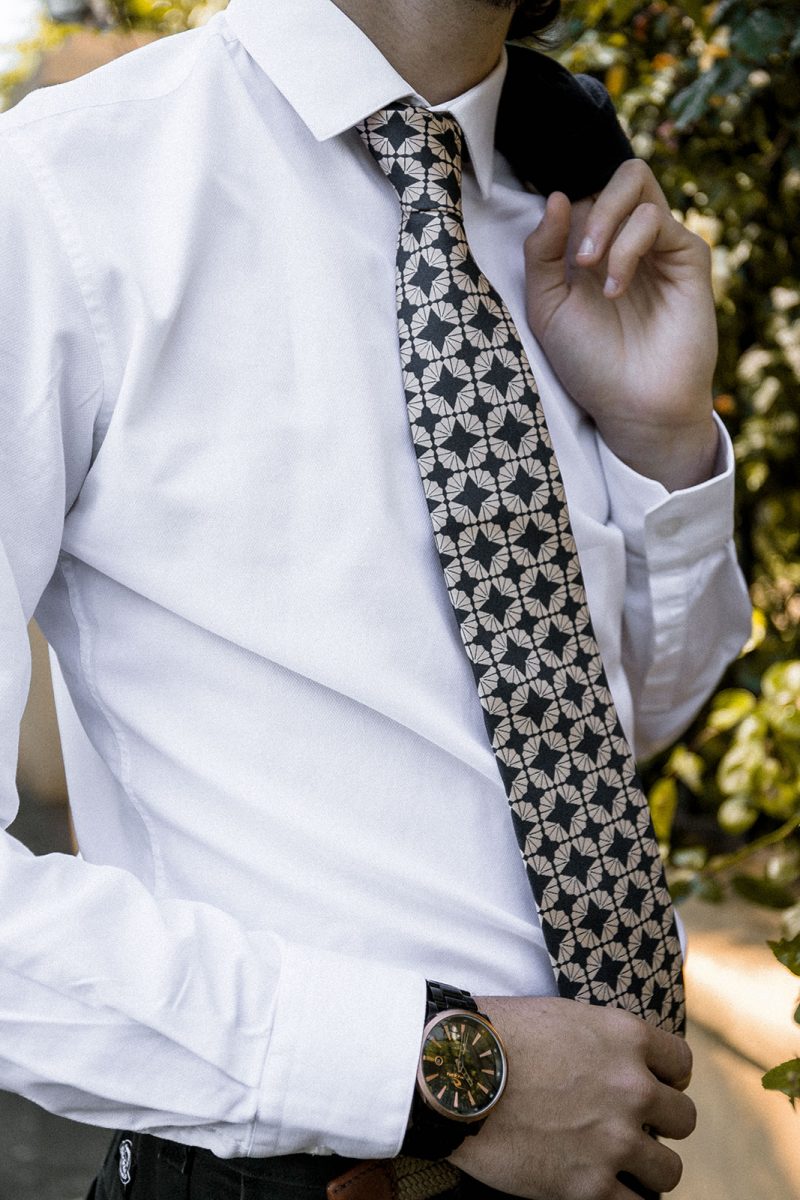 Art Deco Tie - Silk Tie - Fanfan Ivory