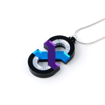 FORM042 Earrings - Mirror Purple, Skublue, Silver