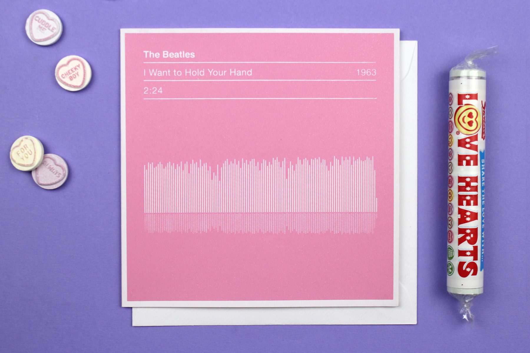 The Beatles 'I Want to Hold Your Hand' Song Sound Wave Valentines Card