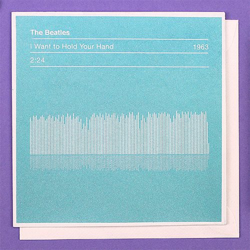 The Beatles 'I Want to Hold Your Hand' Song Sound Wave Valentines Card