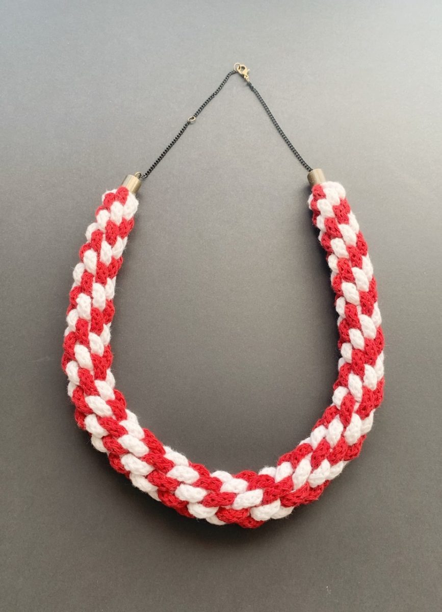 The Emilia Necklace - Red and white statement necklace