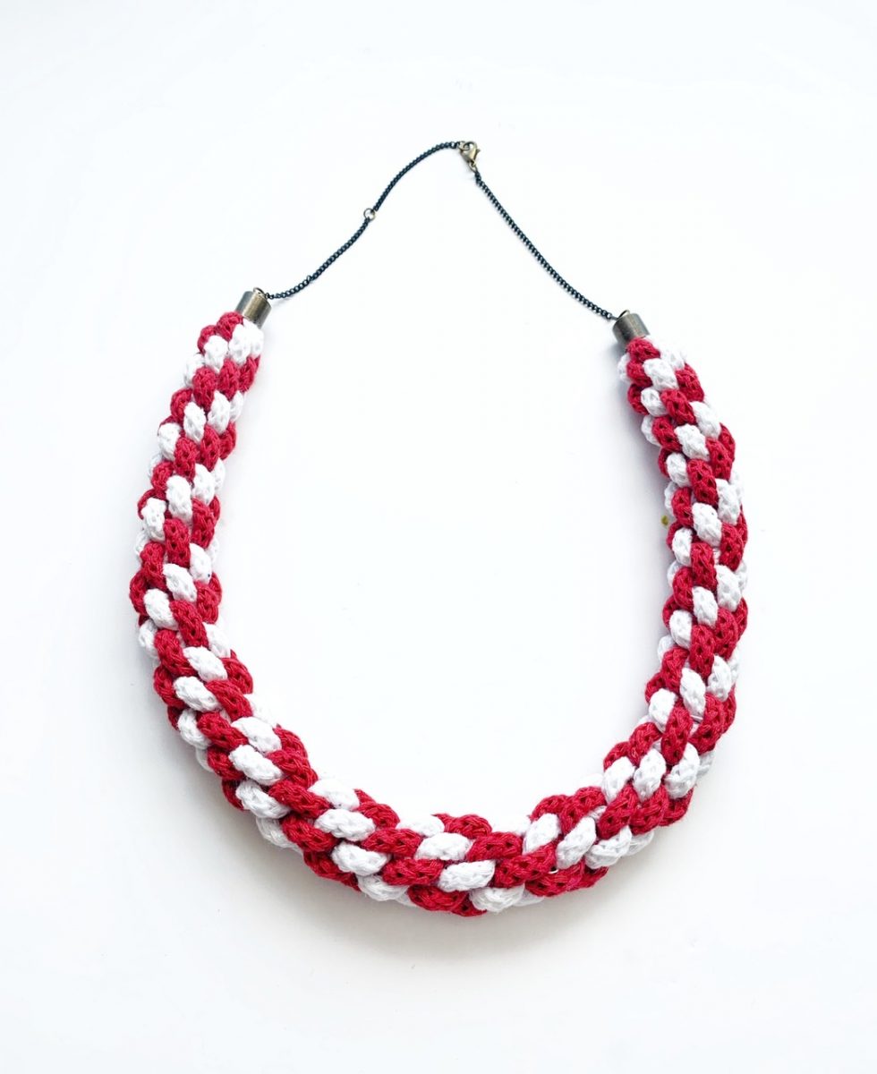 The Emilia Necklace - Red and white statement necklace