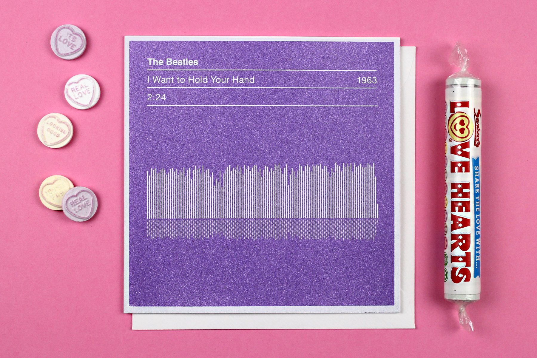 The Beatles 'I Want to Hold Your Hand' Song Sound Wave Valentines Card