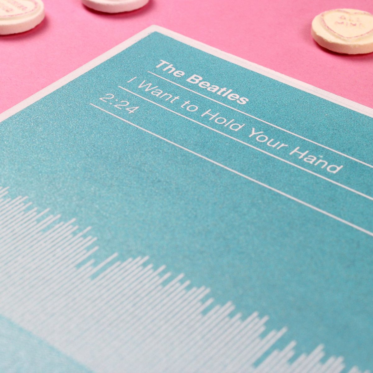 The Beatles 'I Want to Hold Your Hand' Song Sound Wave Valentines Card