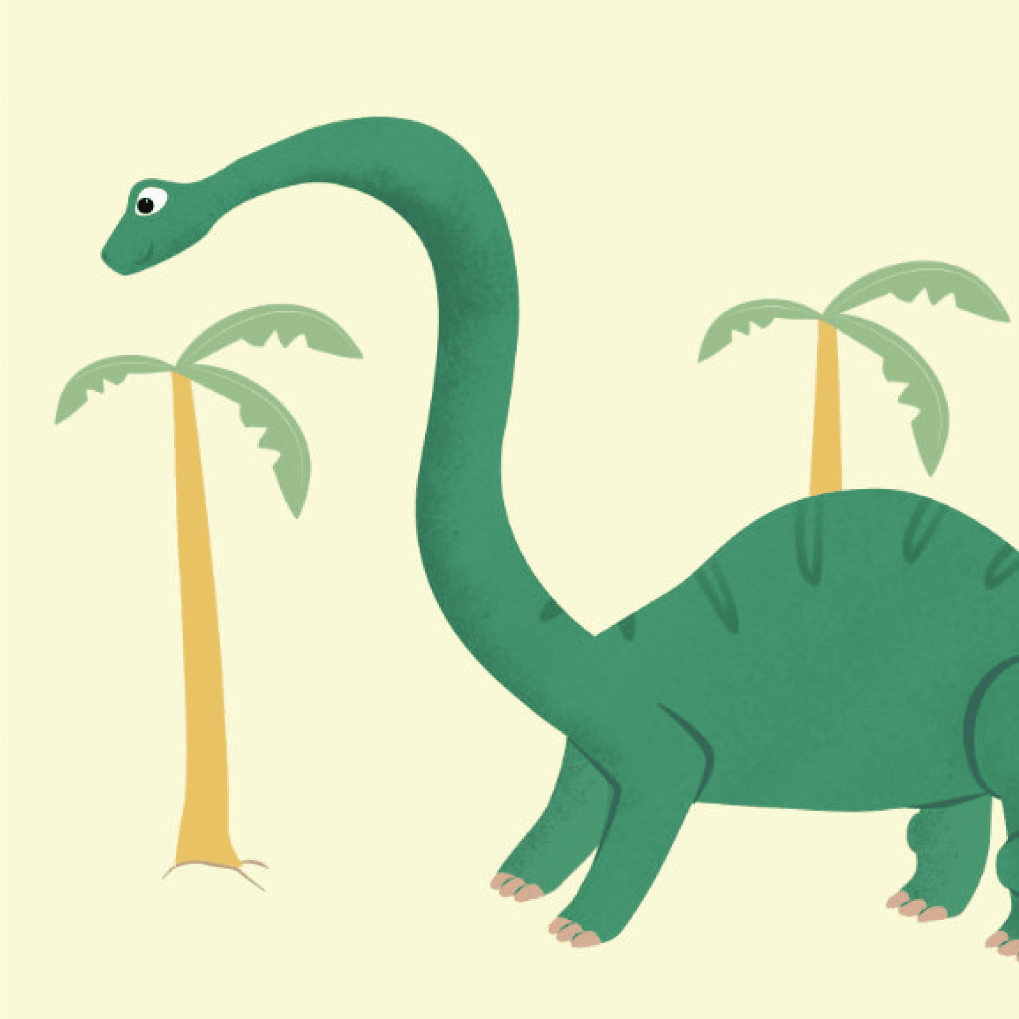 Brontosaurus Illustrated Dinosaur A6 Recycled Greetings card