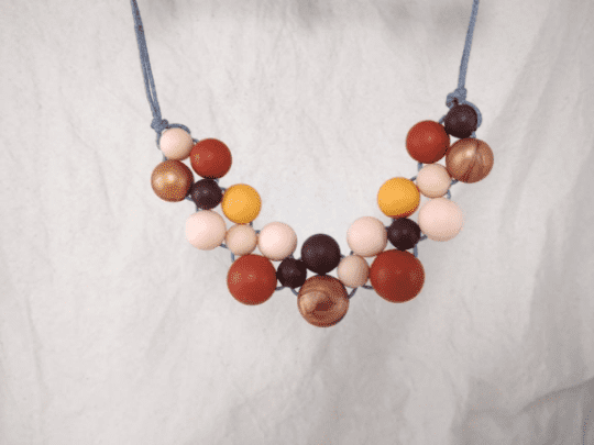 Burgundy Peach Rose Gold Silicone Necklace