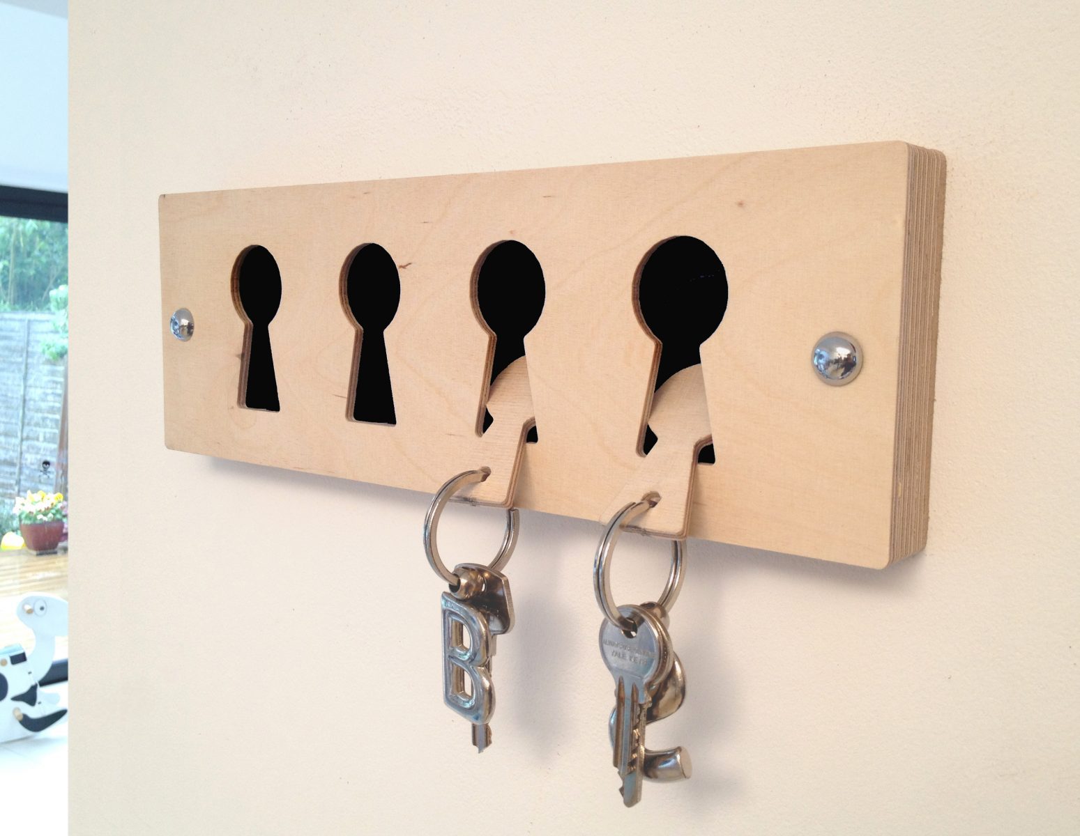 Black Birch faced ply keyrack & fobs