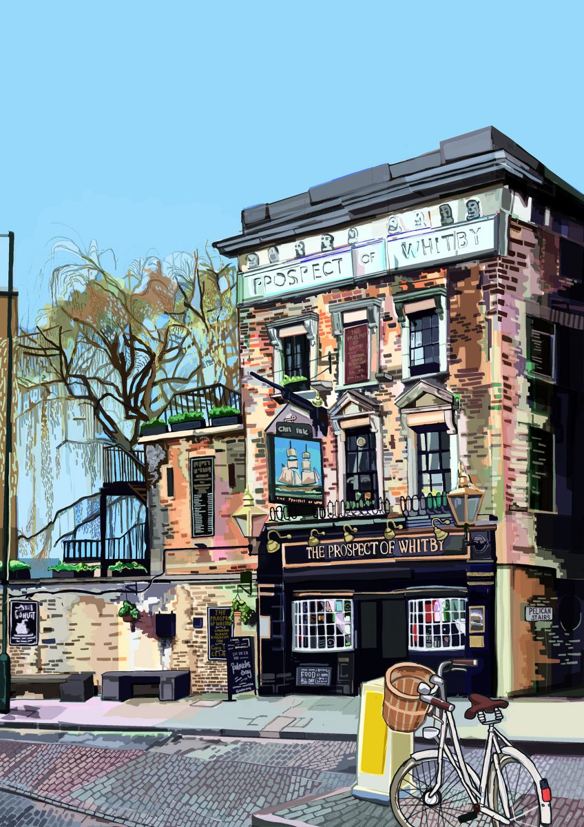 Prospect of Whitby, Wapping, East London Art Print