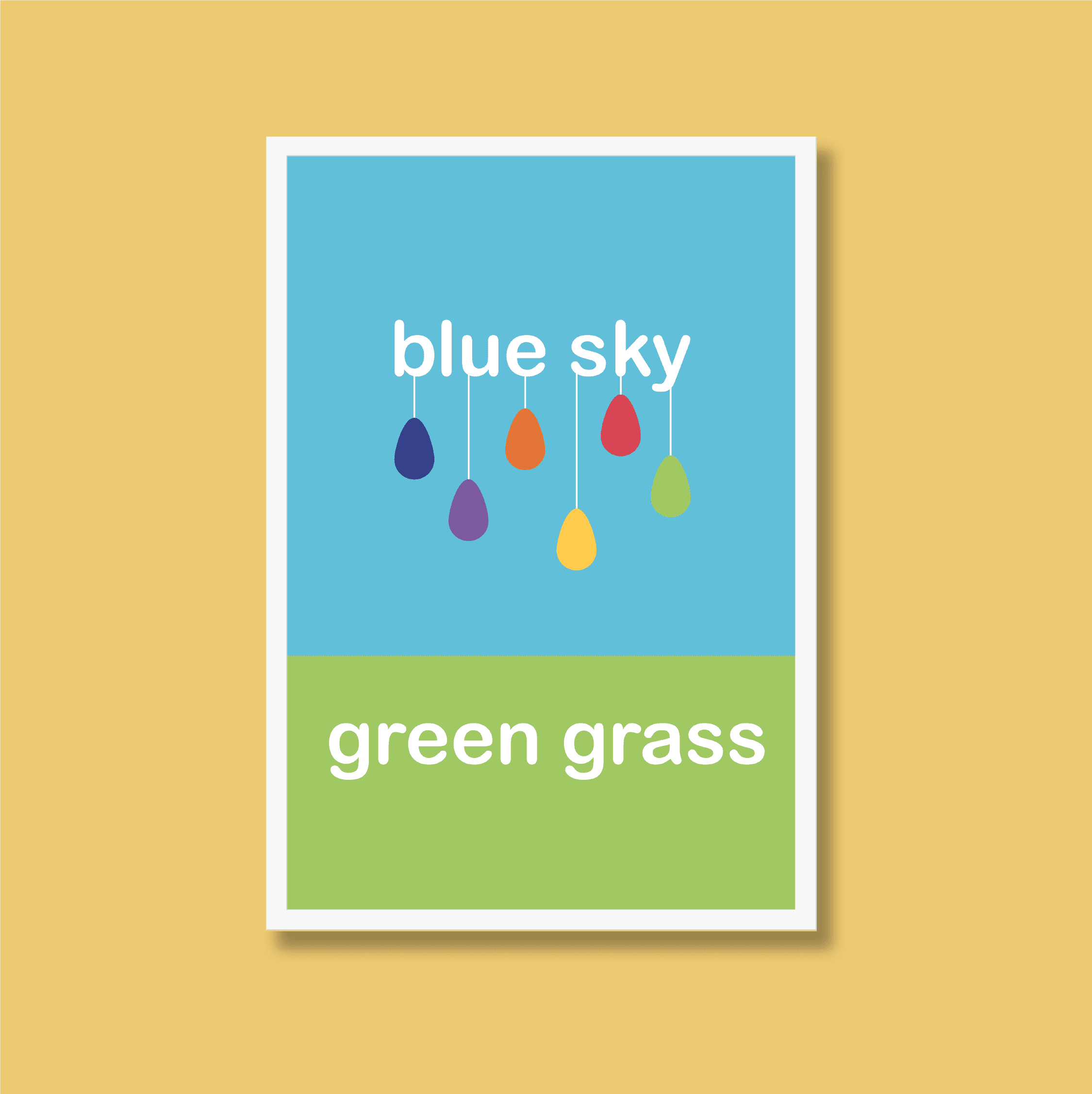 Blue Sky Green Grass - kids art print