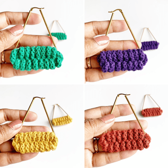 Stunning colorful Cotton rope earrings, knotted earrings with organic cotton, colour choices