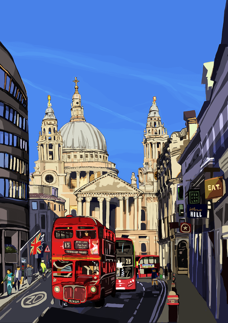 St Paul's Cathedral (Blue Sky), London Art Print