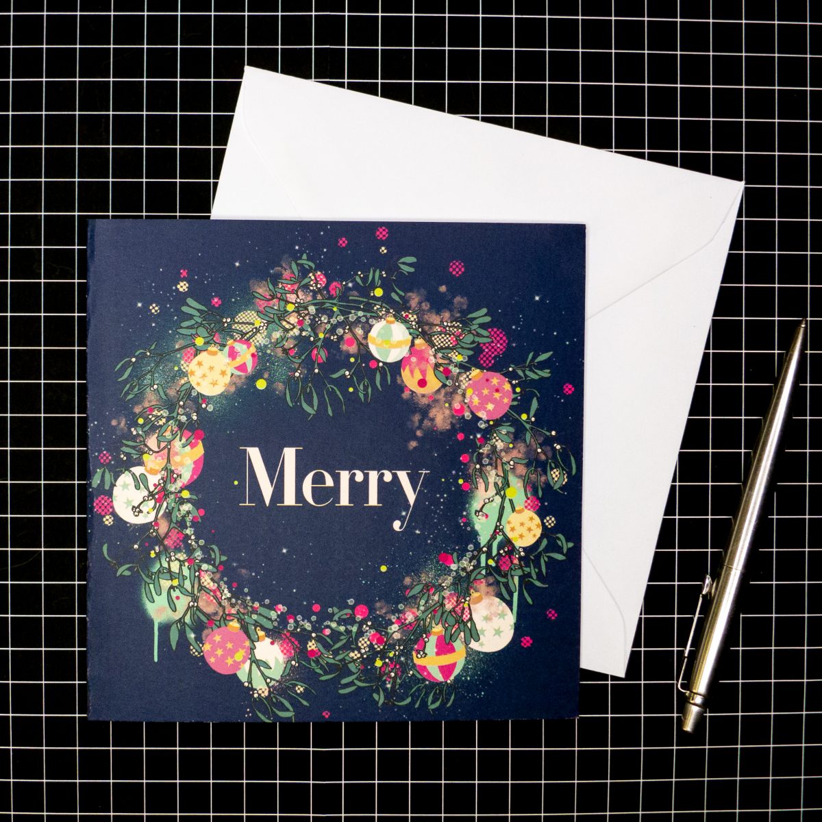 Christmas card - 'Merry'