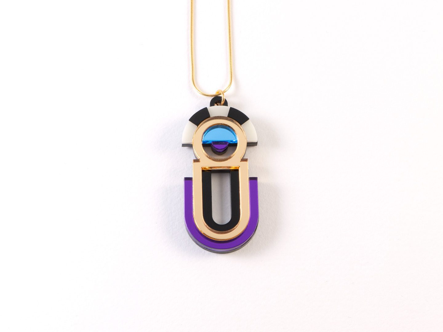 FORM064 ESTRELLA II Necklace - Gold, Ice Blue, Purple
