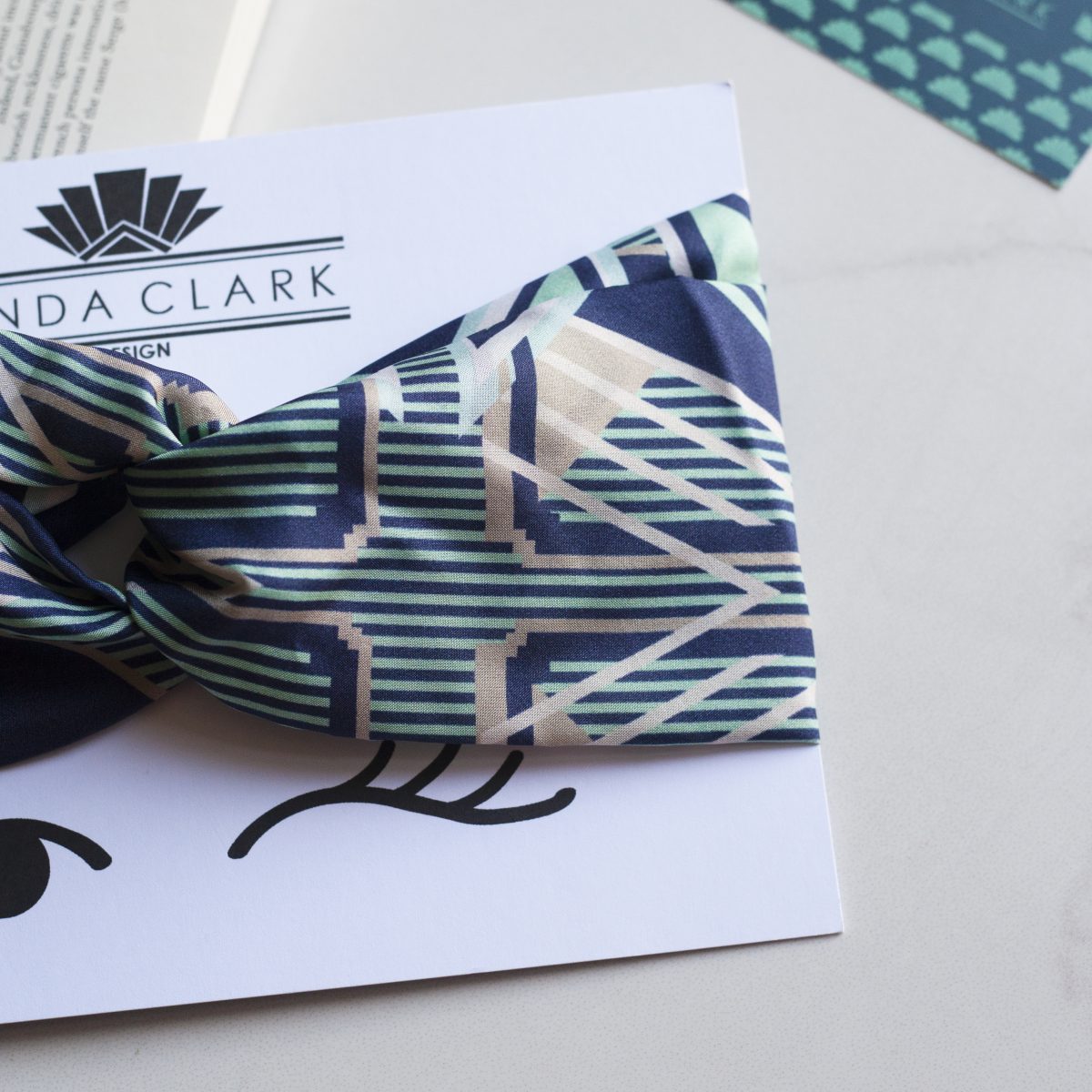 Art Deco Headband - Silk Headband - Francis Mint