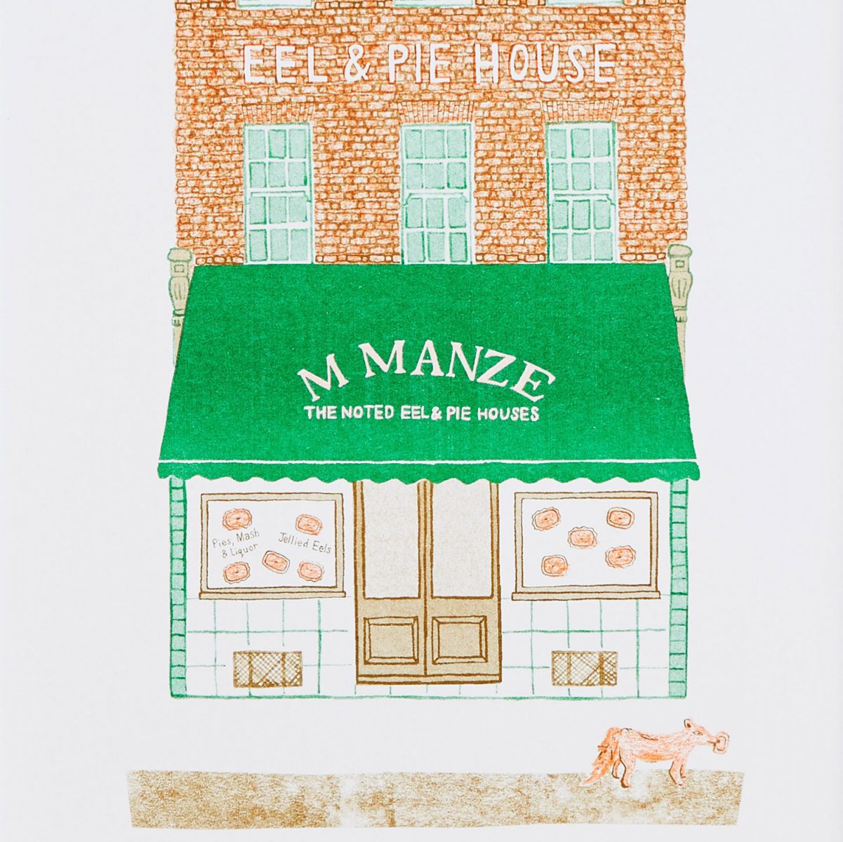 Pie House A4 Risograph Print