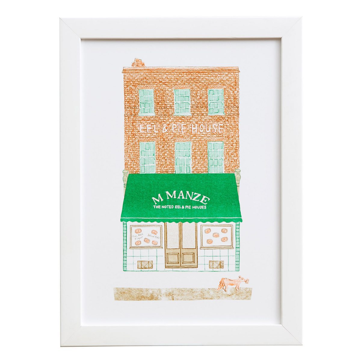 Pie House A4 Risograph Print