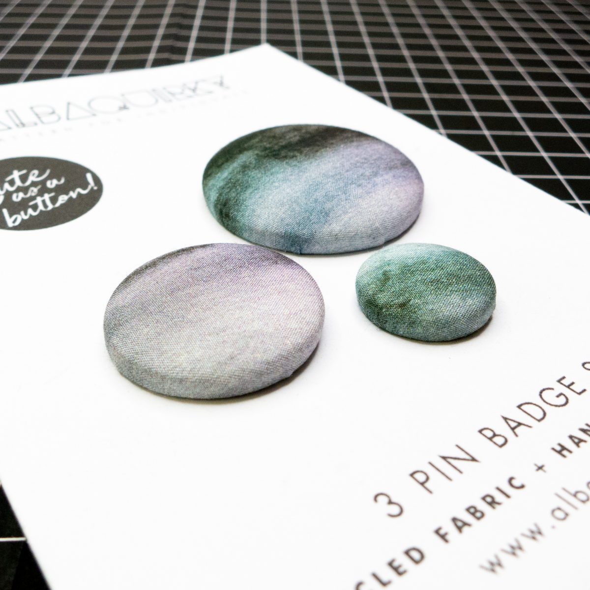 Pin badge brooches 'Island rain' - set of three