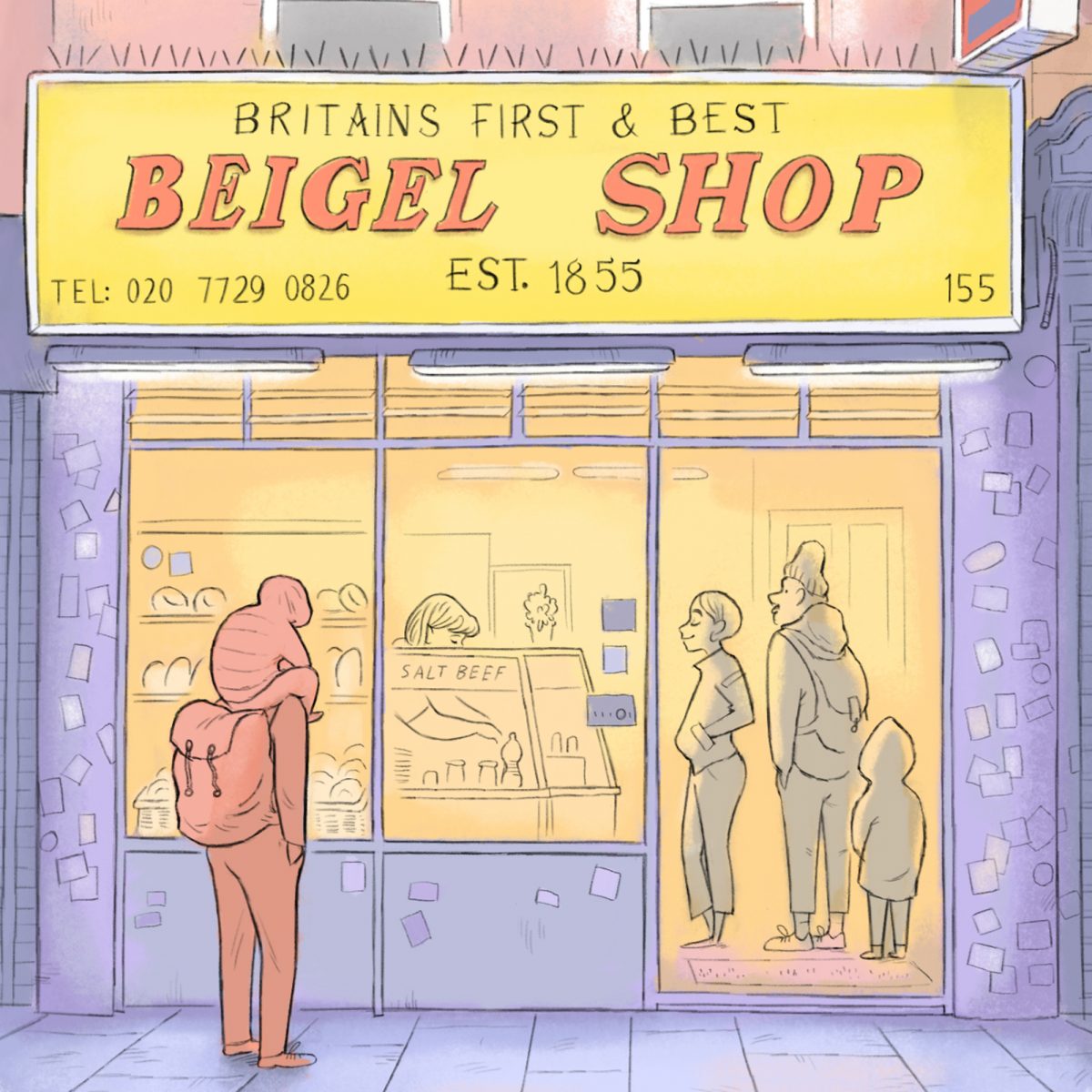 Beigels on Brick Lane, London Artwork, signed print
