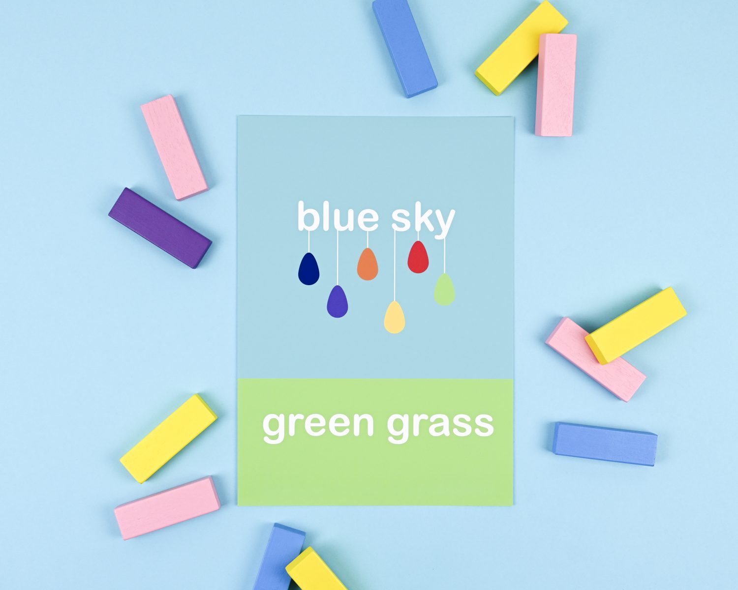 Blue Sky Green Grass - kids art print