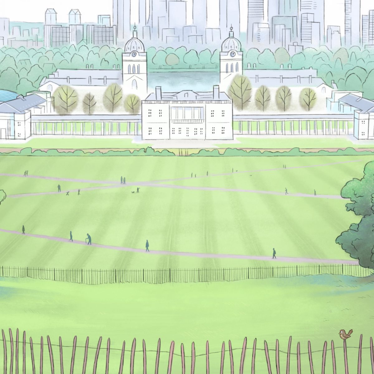 Greenwich Park View, London artwork, signed print