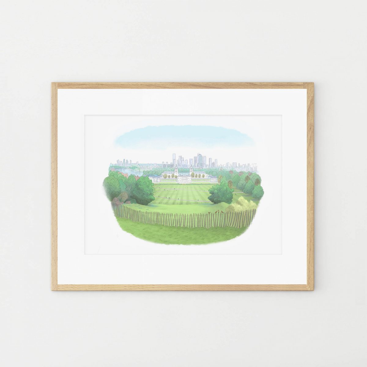 Greenwich Park View, London artwork, signed print