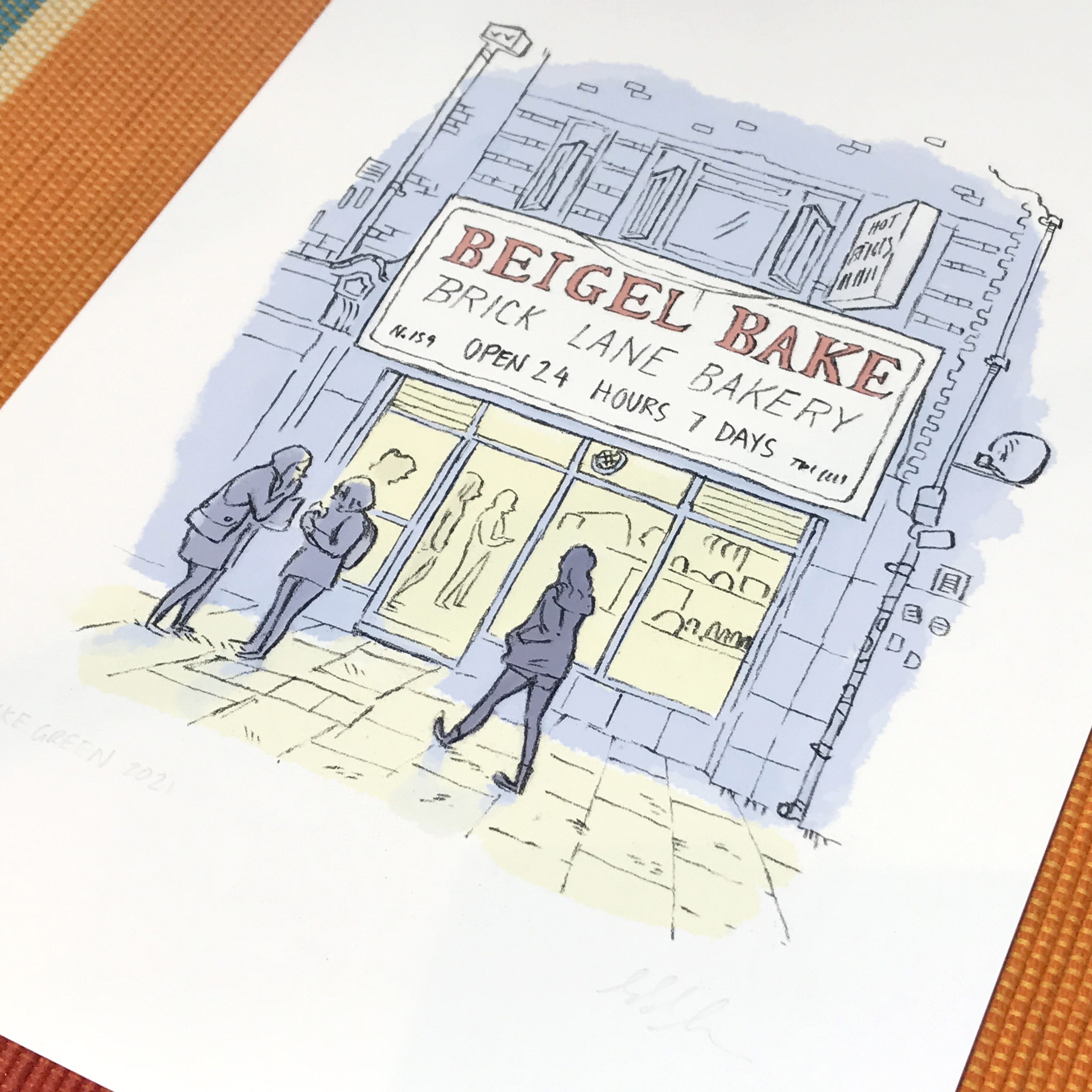 Beigel Bake Brick Lane, East London, signed print