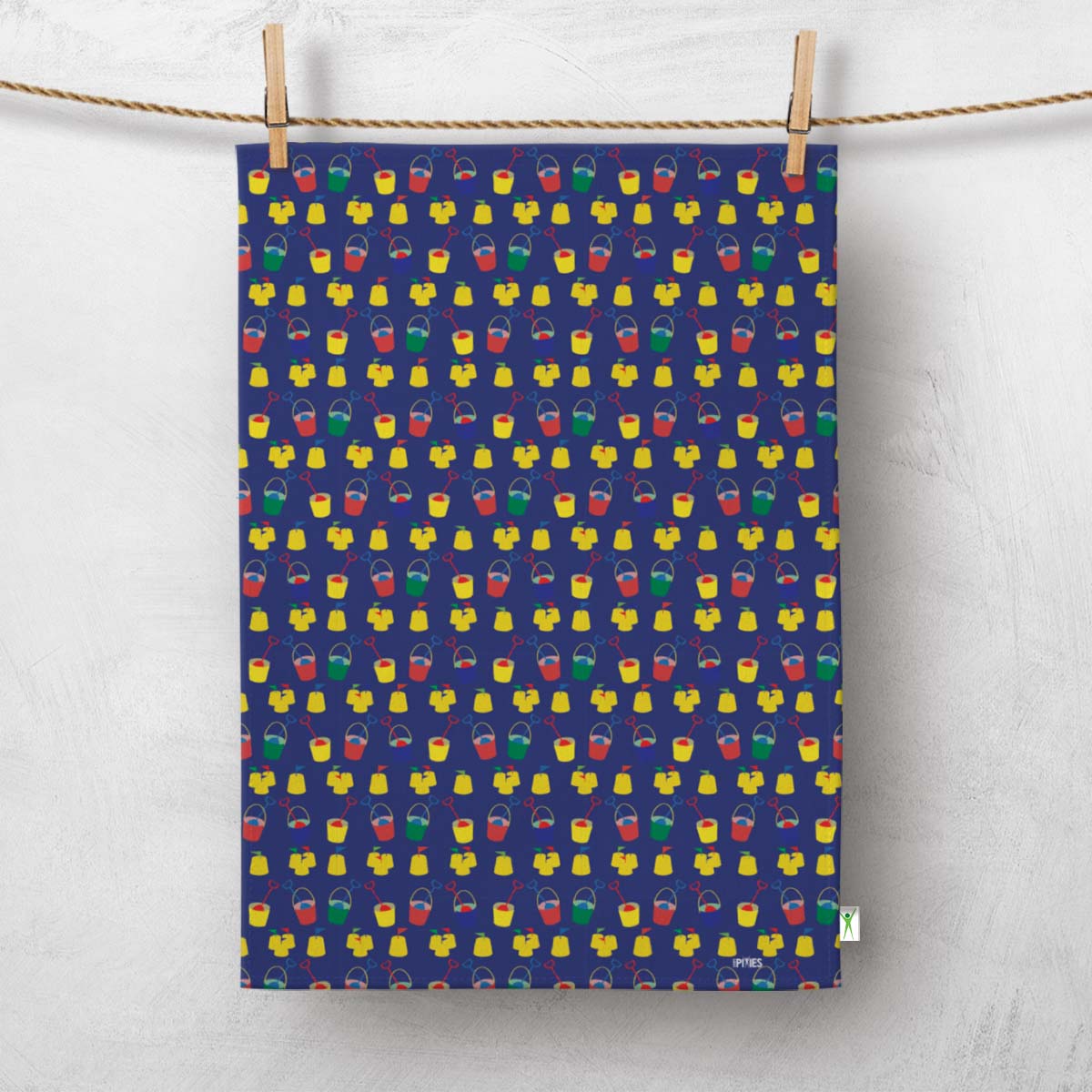 Buckets and Spades organic cotton tea towel