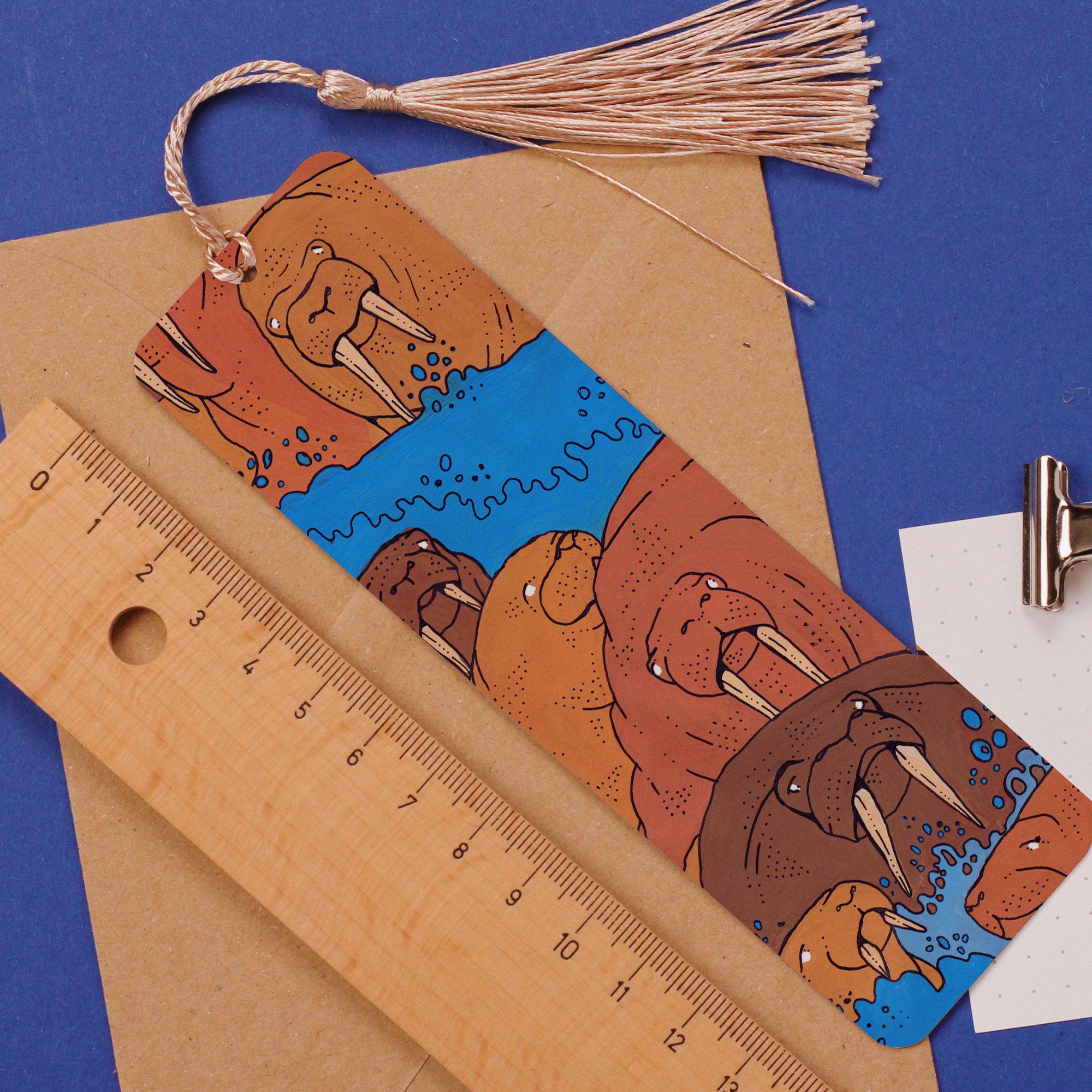 Walruses Aluminium Bookmark, Global Warming Illustration, Arctic Animals