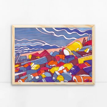 Rubbish Art Print - Seaside Landscape