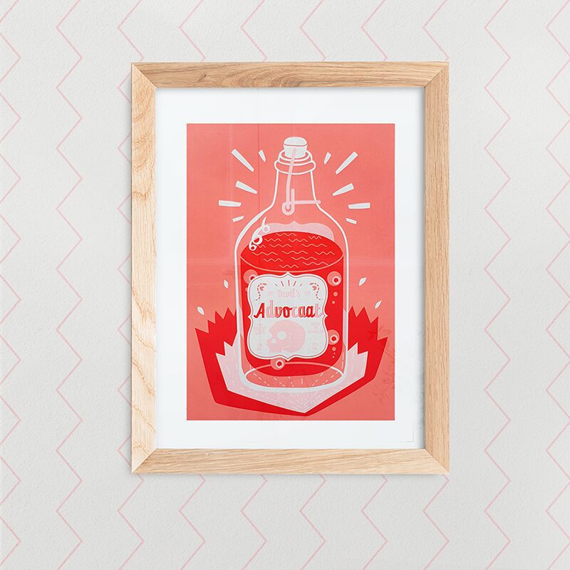Devils Advocaat A3 Handmade Screen Print