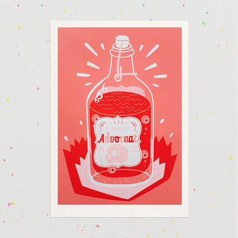 Devils Advocaat A3 Handmade Screen Print
