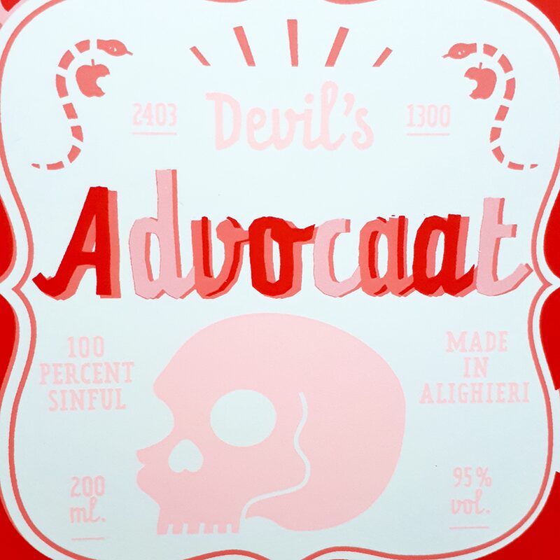 Devils Advocaat A3 Handmade Screen Print