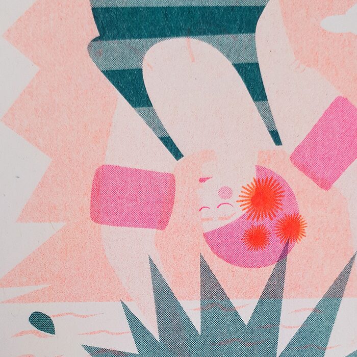 Art Deco Print - Dive In A5 Risograph Print