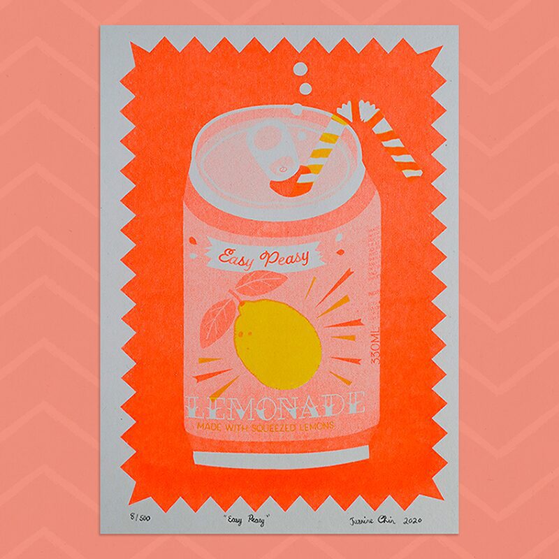Easy Peasy A5 Risograph Print