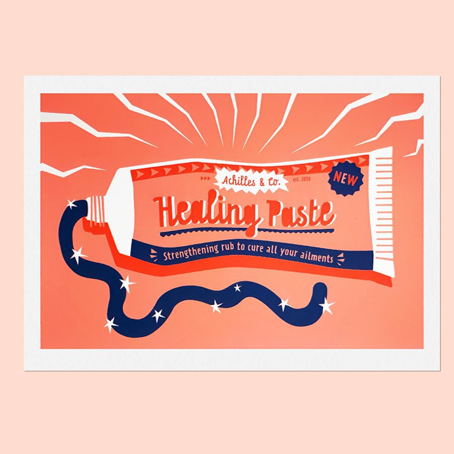 Achilles Healing Paste A3 Handmade Screen Print