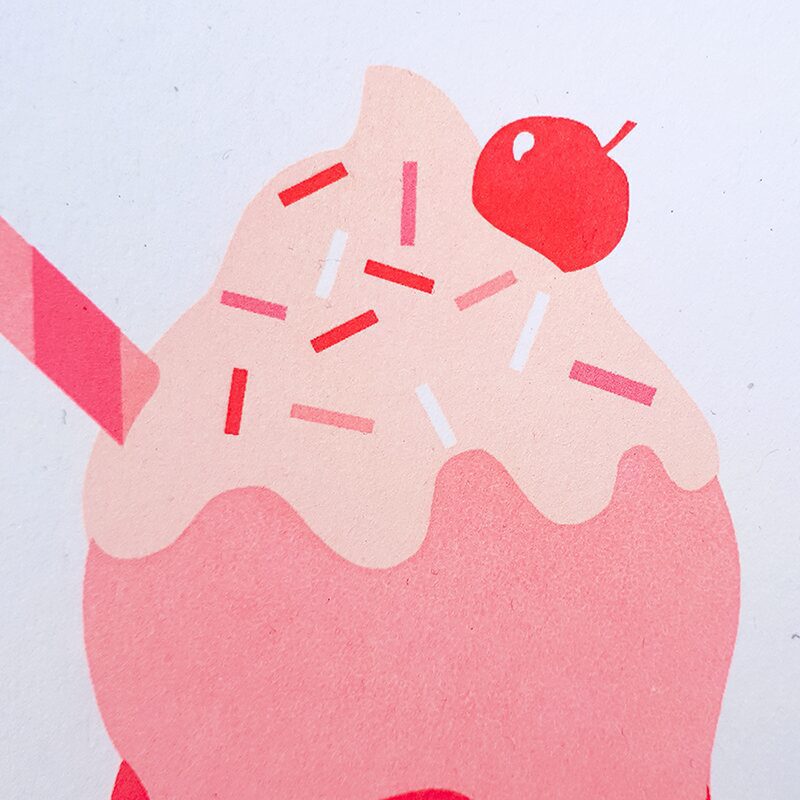 I Love Ice Cream A5 Handmade Screen Print