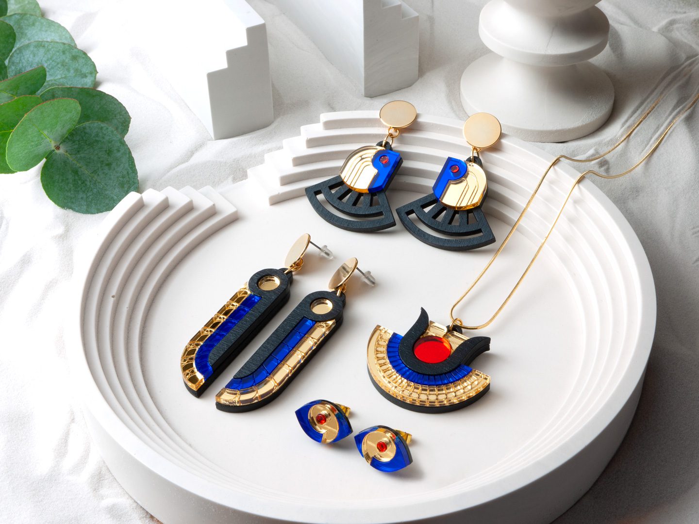 Art Deco Earrings - FORM070 RA Stud Earrings - Various Colours