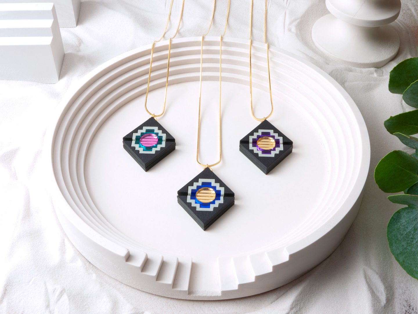 Art Deco Necklace - FORM077 KHUFU II Necklace - Choice of colours
