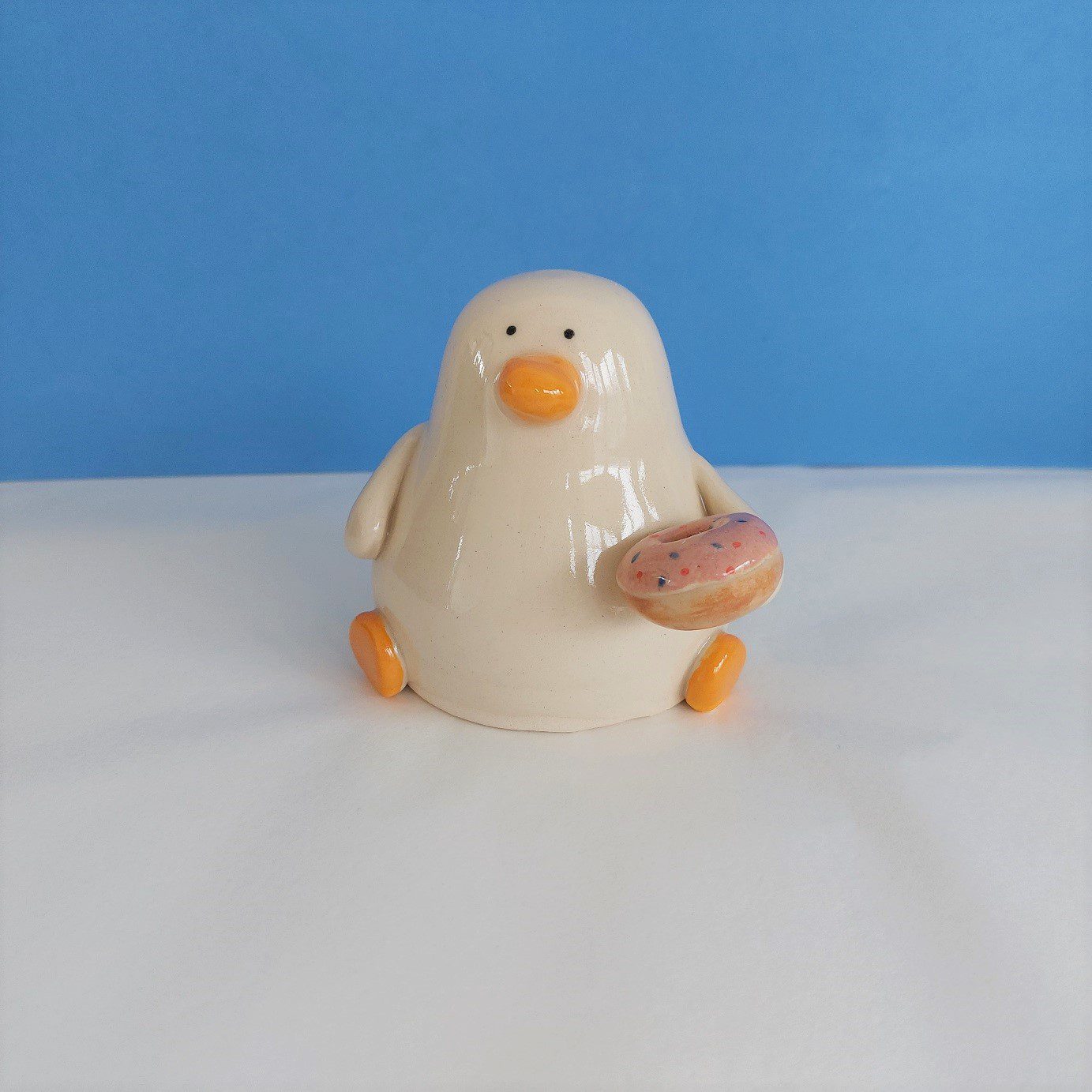 Duncan Doughnuts - Handmade Ceramic Duck