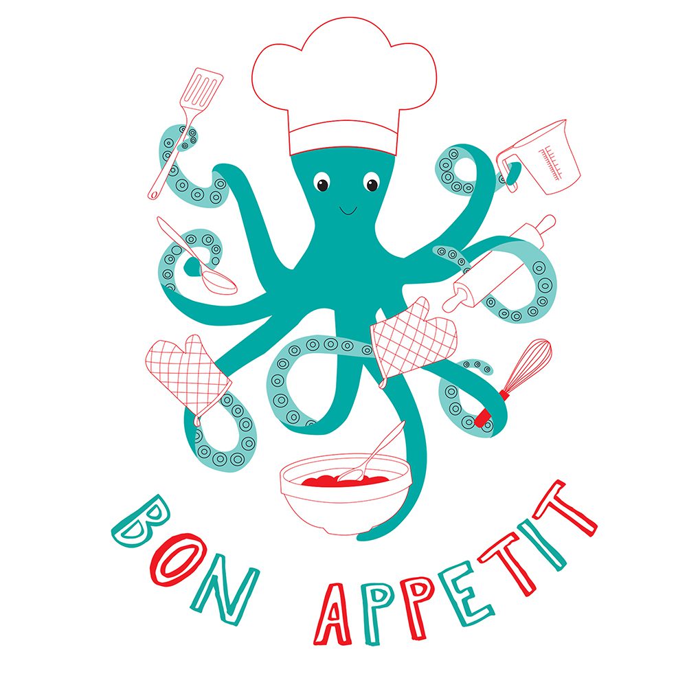 Children's Apron - Bon Appetit Octopus Apron