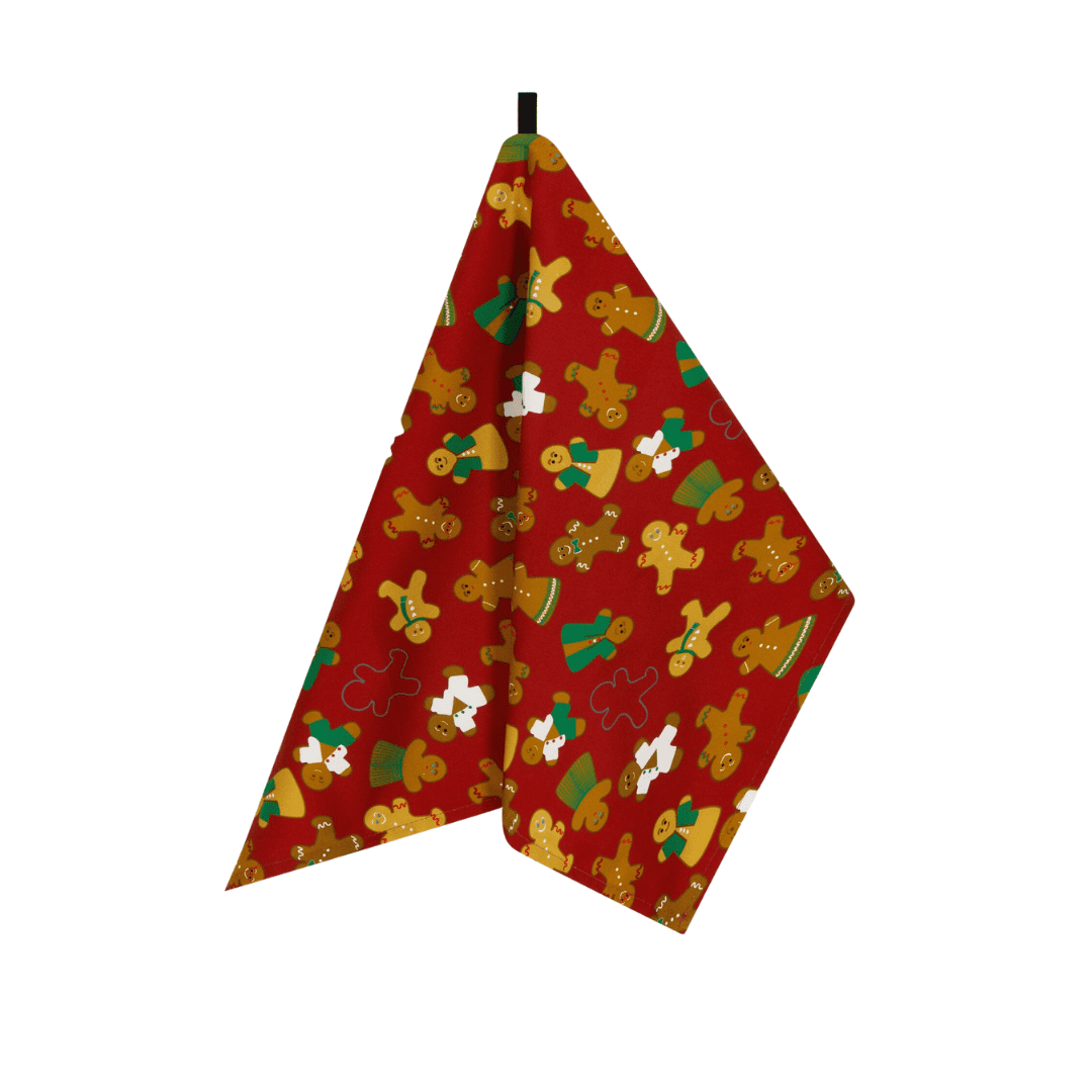 Gingerbread organic cotton tea towel