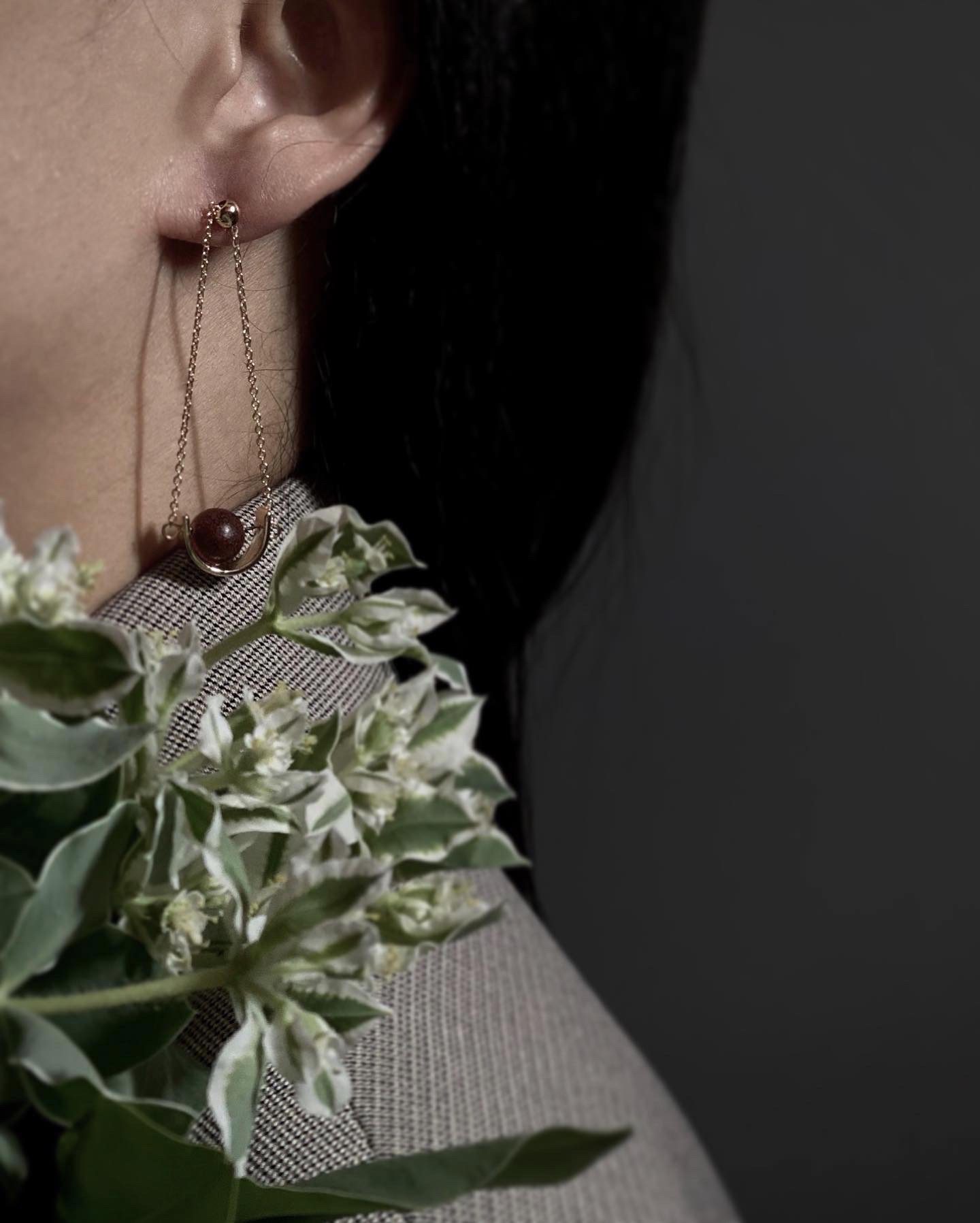 Libra Wooden Ball Earrings